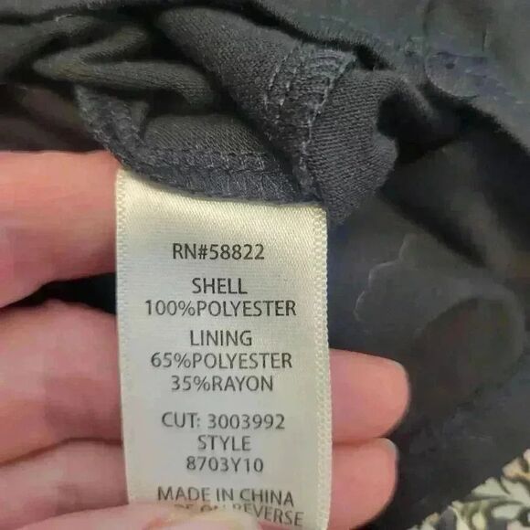 Max Studio Women's Black Floral Poly Chiffon Lined Gathered Waist Skirt NEW - Picture 10 of 10